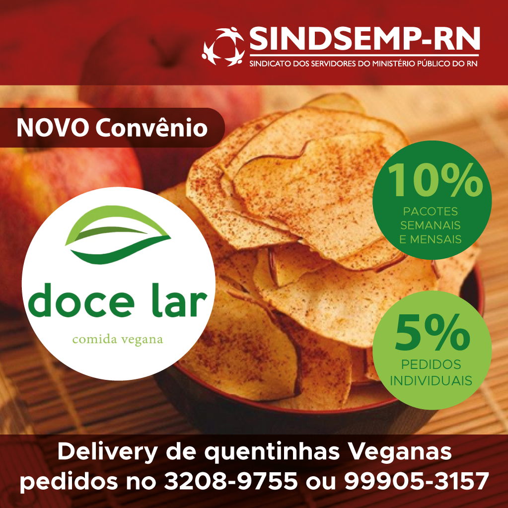 Novo convênio SINDSEMP/RN com a  Doce Lar Comida Vegana