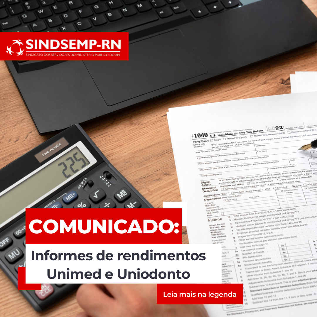 Comunicado sobre informes de rendimentos Unimed e Uniodonto