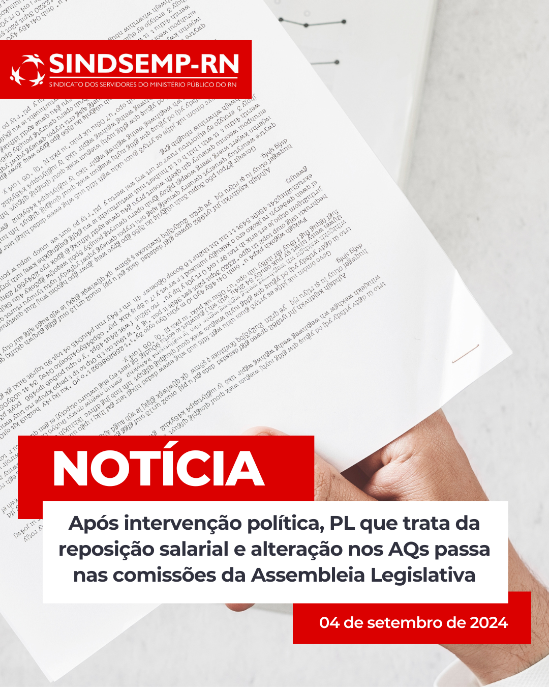 Após intervenção política, PL que trata da reposição salarial e alteração nos AQs passa nas comissões da Assembleia Legislativa