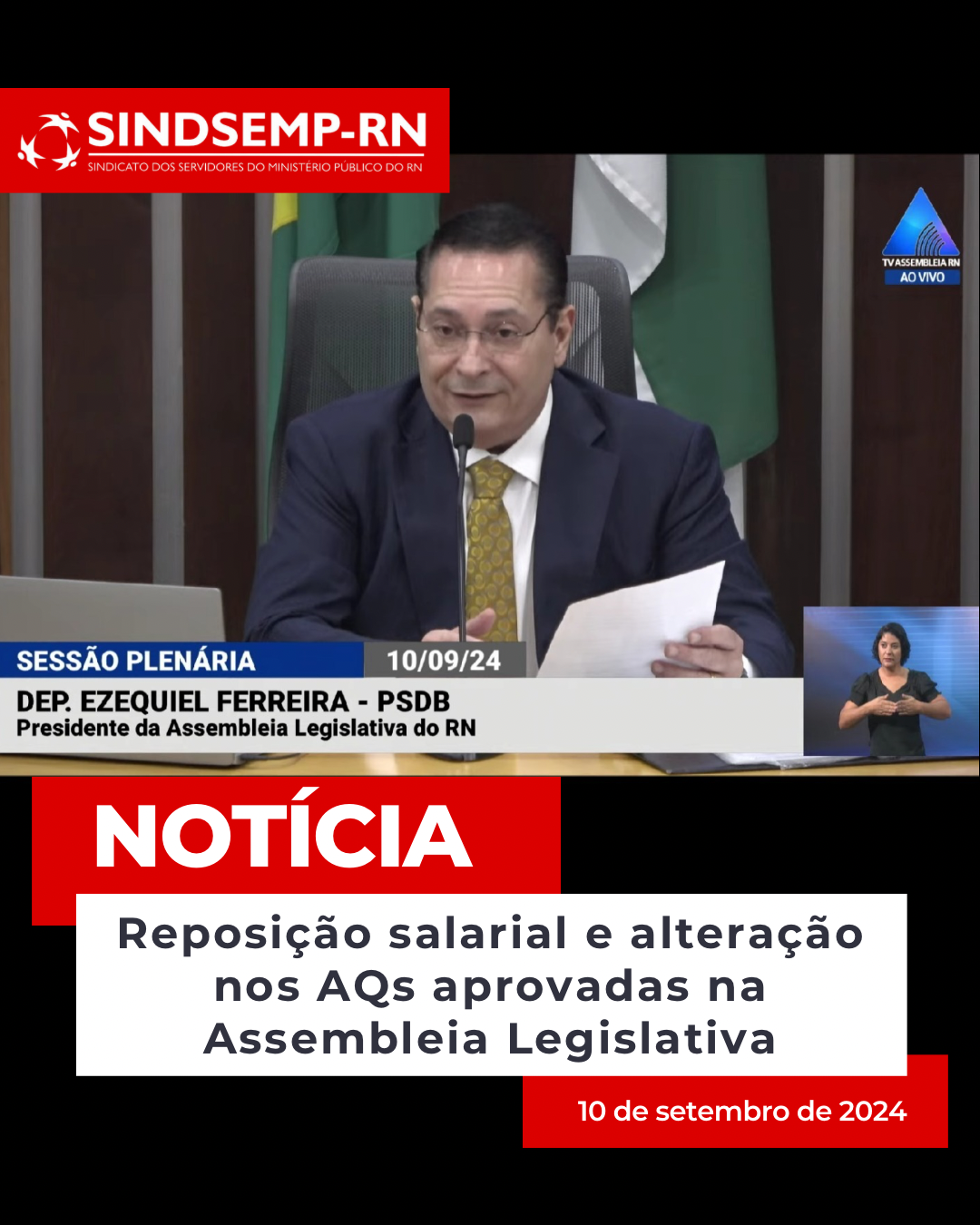 Reposição salarial e alteração nos AQs aprovadas na Assembleia Legislativa
