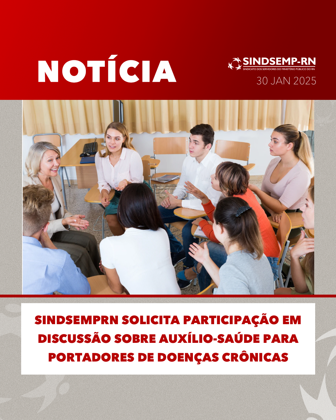 SindsempRN solicita participação em discussão sobre auxílio-saúde para portadores de doenças crônicas