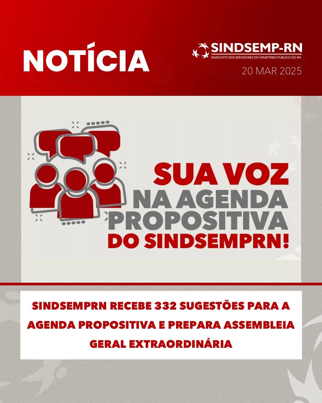 SindsempRN recebe 332 sugestões para a Agenda Propositiva e prepara Assembleia Geral Extraordinária