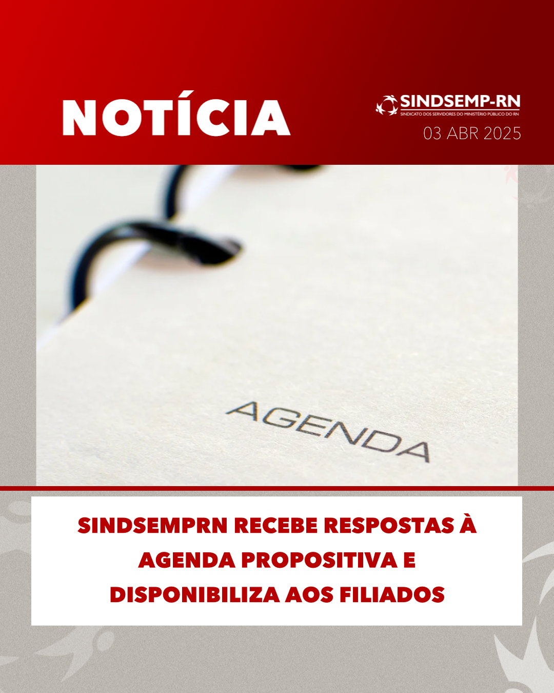 Sindsemp/RN recebe respostas à Agenda Propositiva e disponibiliza aos filiados