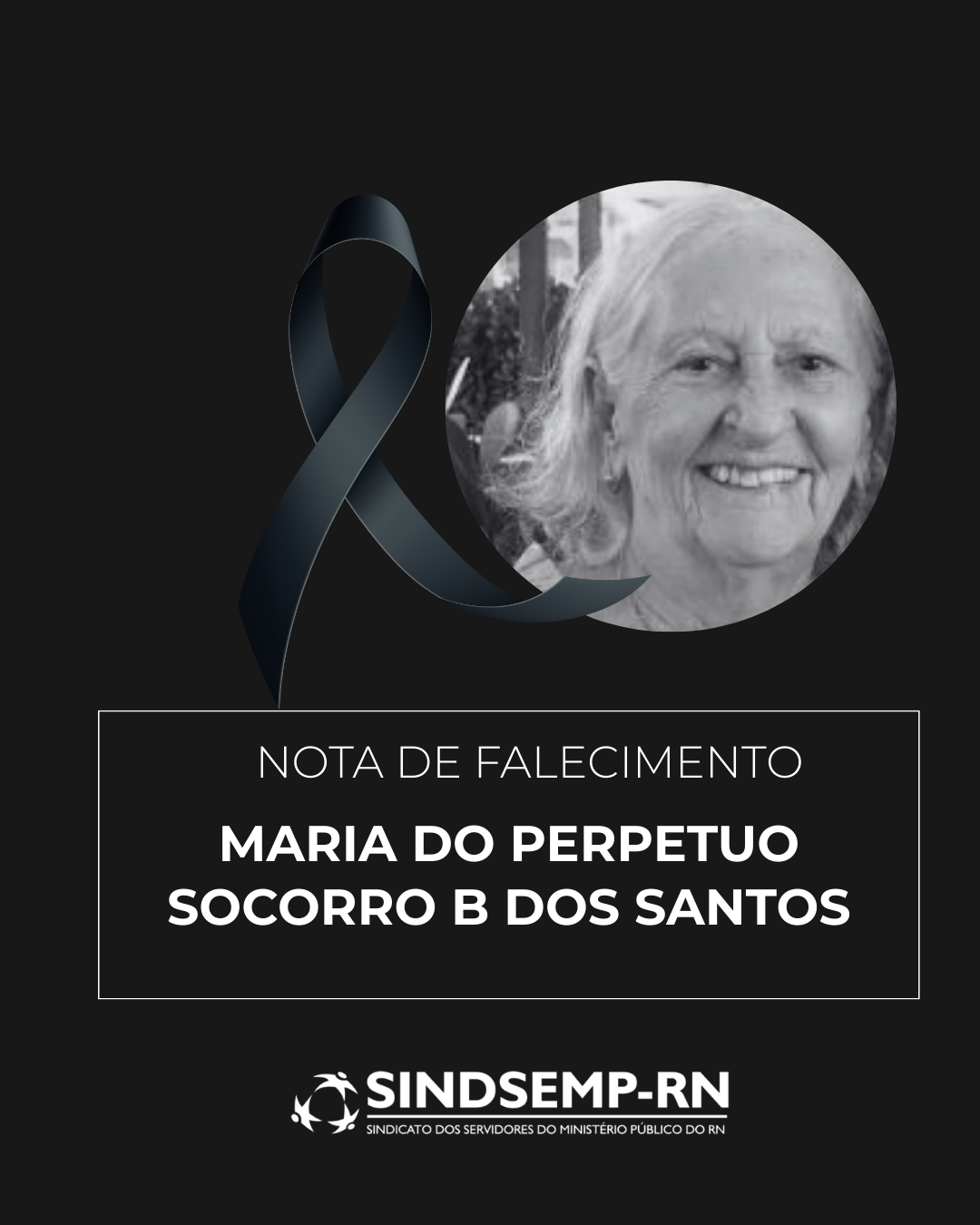 Nota de Falecimento Senhora Maria do Perpétuo Socorro Barros dos Santos